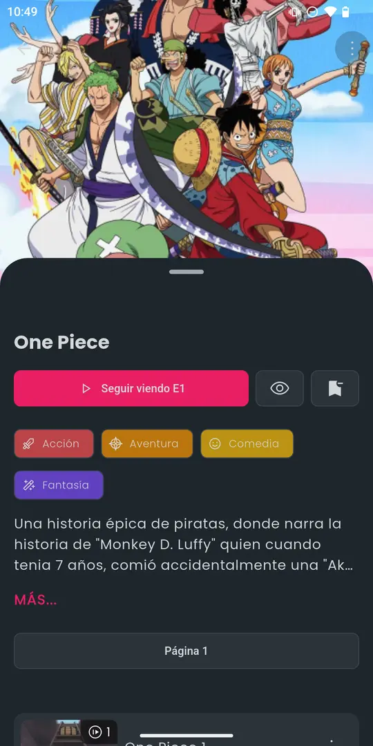 Pantalla de detalles de Ichi