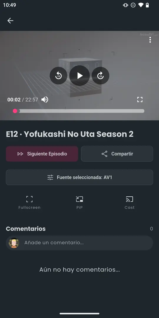 Pantalla del reproductor de Ichi